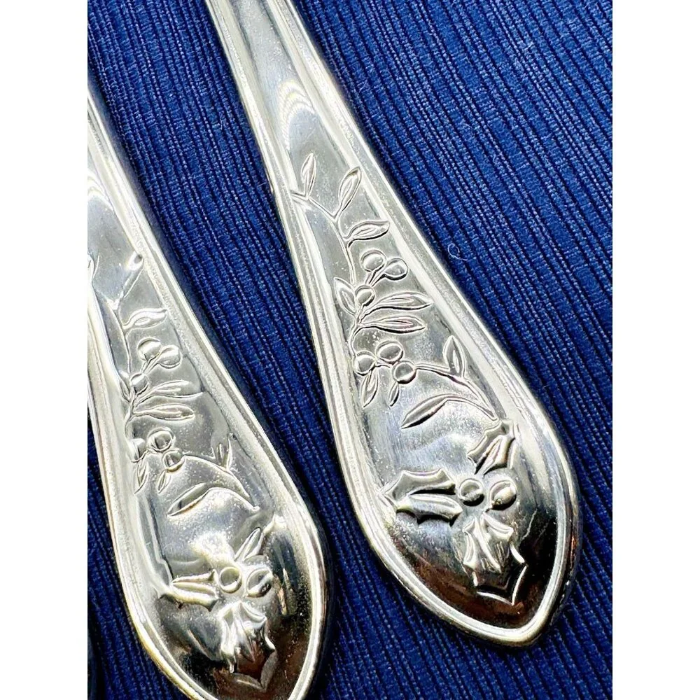 Pfaltzgraff Winterberry Holly Dinner Knife Stainless No Color Flatware Lot of 4‎